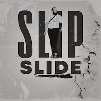 a poster with the words slip slide on it