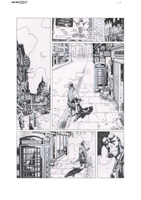 a comic page showing a man walking down the street