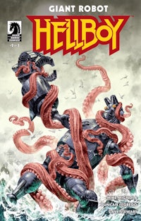 the cover of giant robot hellboy